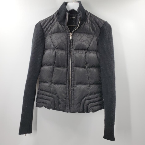 bebe Jackets & Blazers - Bebe Black Bomber Puffer Ski Jacket Sweater Sleeve Y2K
